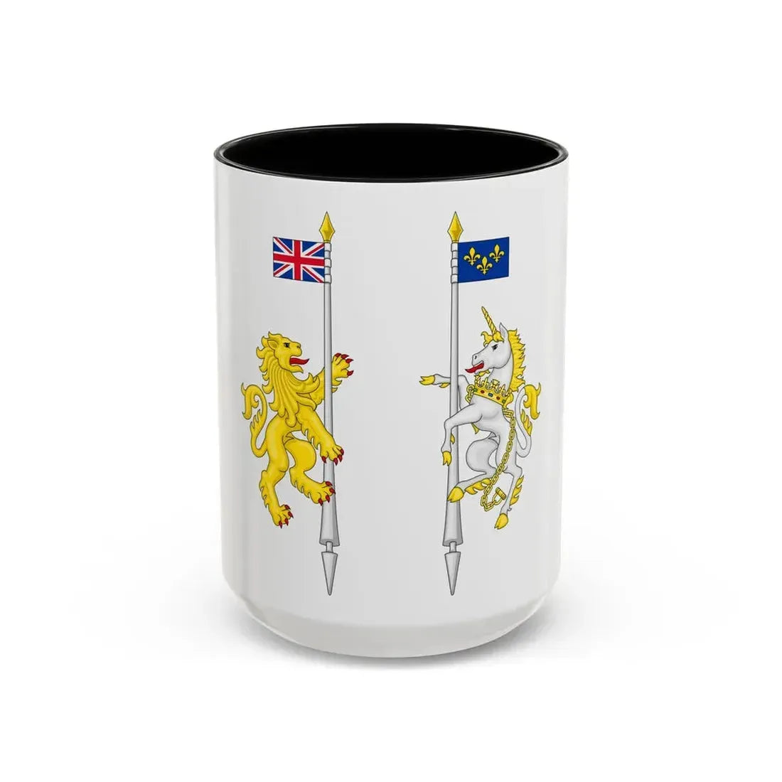 Supporters from the coat of arms of Canada - Accent Coffee Mug 15oz Black - Go Mug Yourself