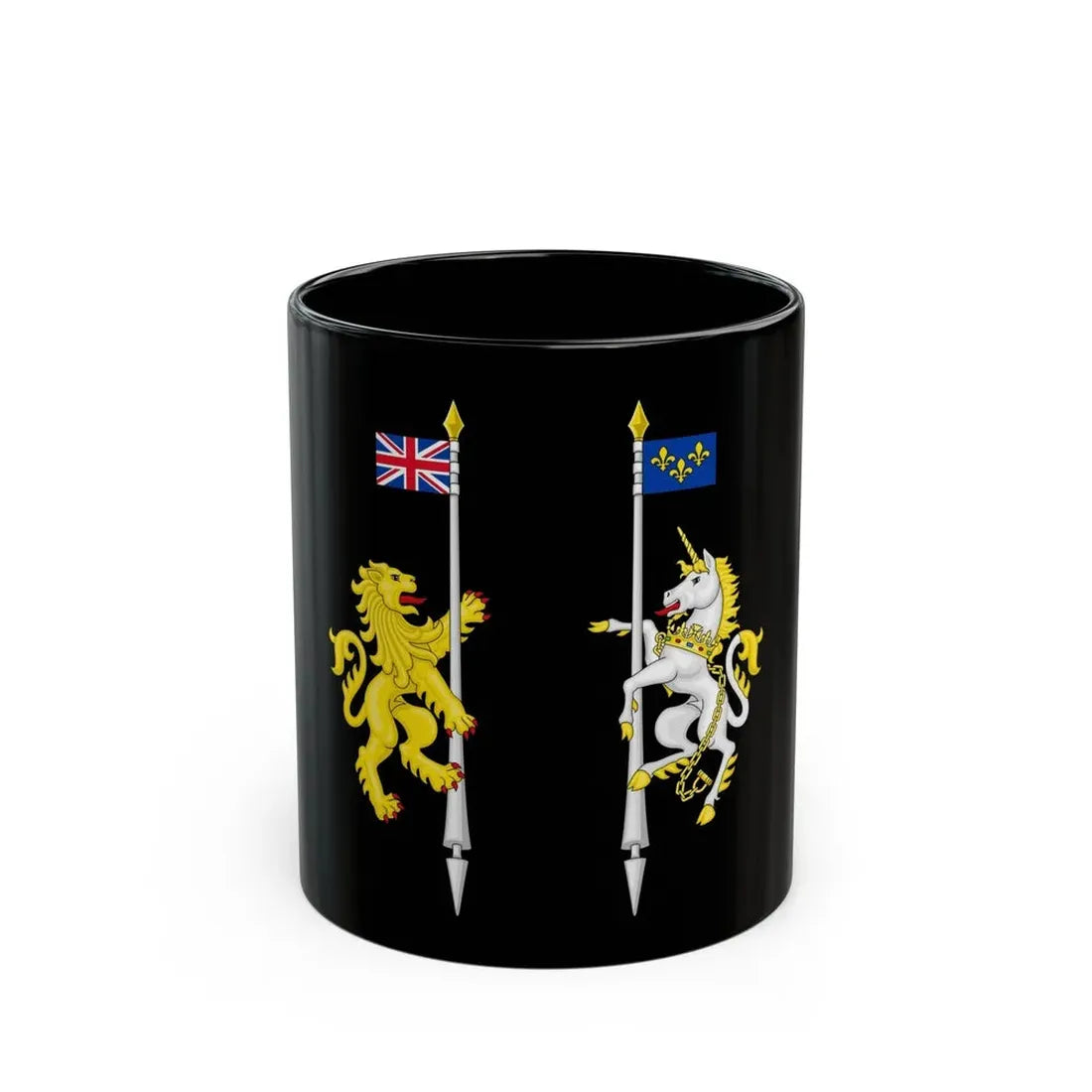 Supporters from the coat of arms of Canada - Black Coffee Mug 11oz - Go Mug Yourself