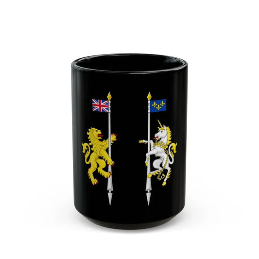 Supporters from the coat of arms of Canada - Black Coffee Mug 15oz - Go Mug Yourself