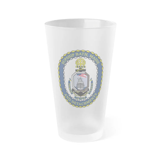 SUPSHIP Bath ME Detach (U.S. Navy) Frosted Pint Glass 16oz-Go Mug Yourself