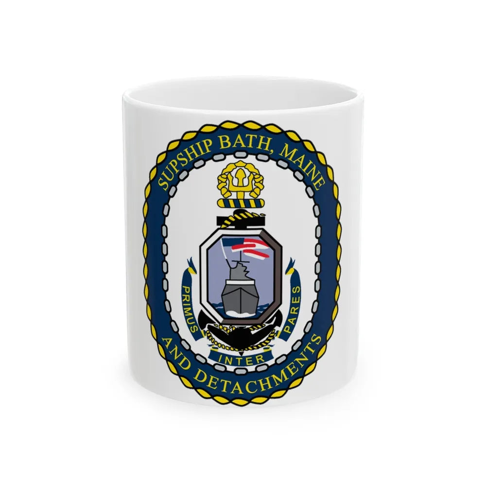 SUPSHIP Bath ME Detach (U.S. Navy) White Coffee Mug-11oz-Go Mug Yourself