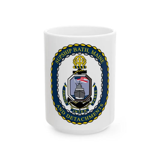 SUPSHIP Bath ME Detach (U.S. Navy) White Coffee Mug-15oz-Go Mug Yourself