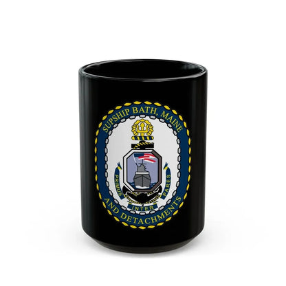 SUPSHIP Bath ME Detach (U.S. Navy) Black Coffee Mug 15oz - Go Mug Yourself