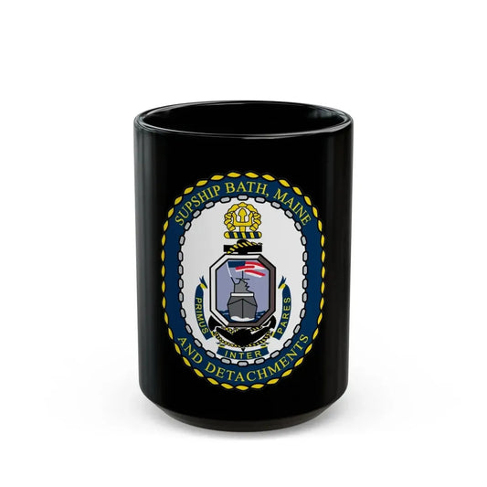 SUPSHIP Bath ME Detach (U.S. Navy) Black Coffee Mug 15oz - Go Mug Yourself