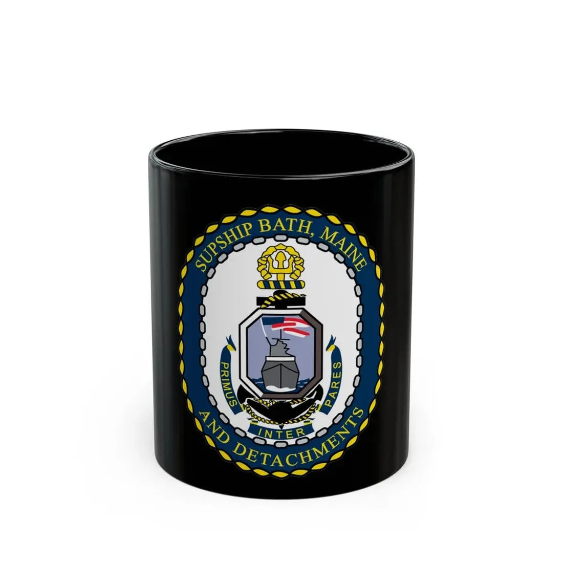 SUPSHIP Bath ME Detach (U.S. Navy) Black Coffee Mug - Go Mug Yourself