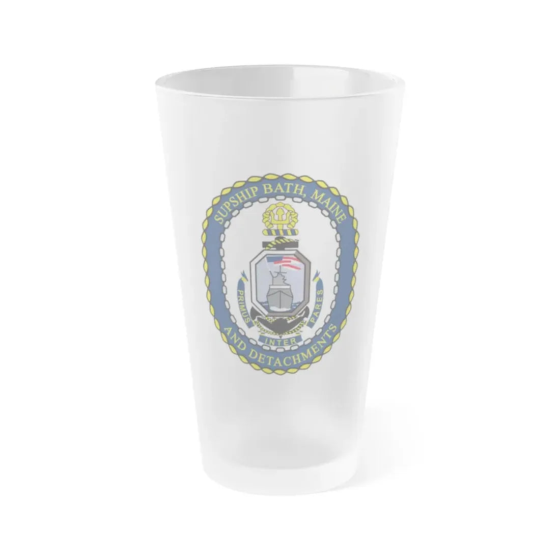 SUPSHIP Bath ME Detach (U.S. Navy) Frosted Pint Glass 16oz Default Title - Go Mug Yourself