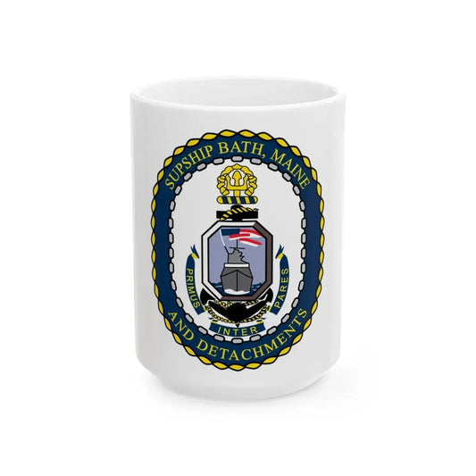 SUPSHIP Bath ME Detach (U.S. Navy) White Coffee Mug 15oz - Go Mug Yourself