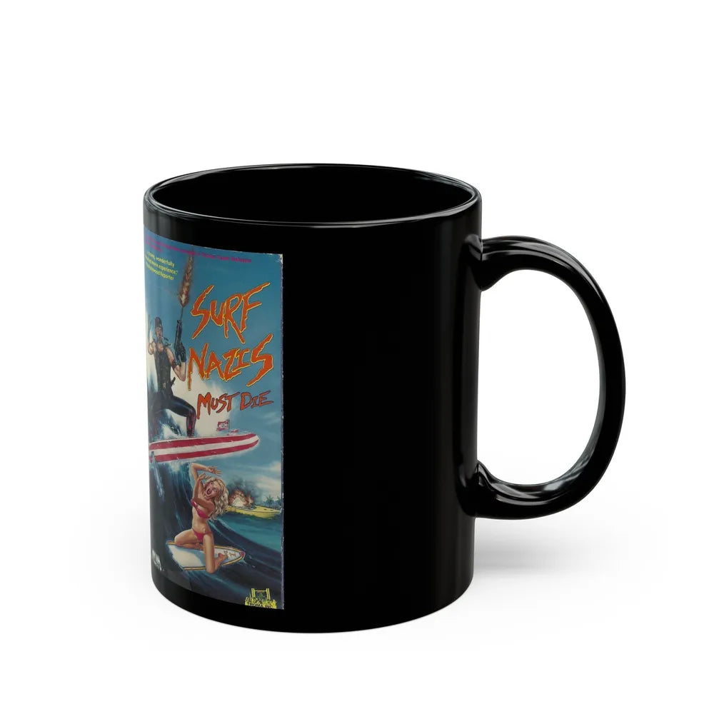 SURF NAZIS MUST DIE (VHS COVER) - Black Coffee Mug-Go Mug Yourself