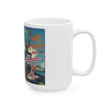 SURF NAZIS MUST DIE (VHS COVER) - White Coffee Mug - Go Mug Yourself