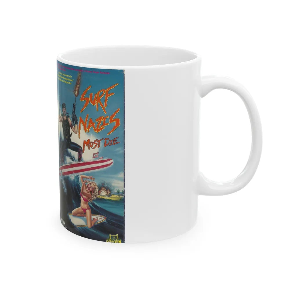 SURF NAZIS MUST DIE (VHS COVER) - White Coffee Mug-Go Mug Yourself