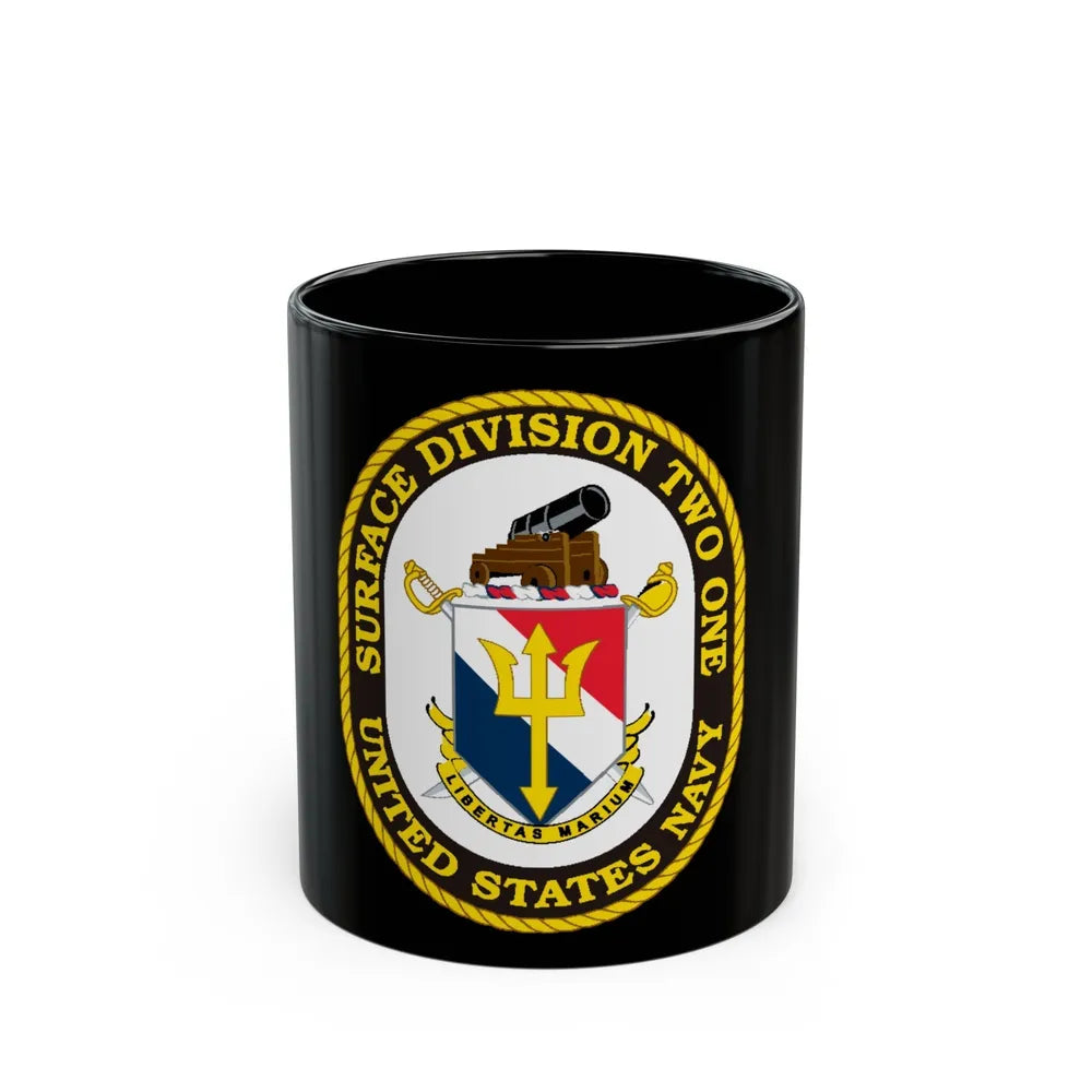 SURFACE DIVISION TWO ONE (U.S. Navy) Black Coffee Mug-11oz-Go Mug Yourself