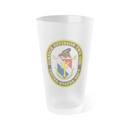 SURFACE DIVISION TWO ONE (U.S. Navy) Frosted Pint Glass 16oz-Go Mug Yourself