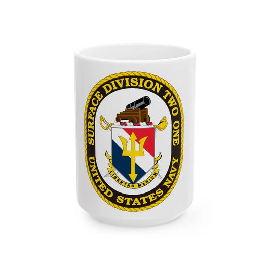 SURFACE DIVISION TWO ONE (U.S. Navy) White Coffee Mug-15oz-Go Mug Yourself