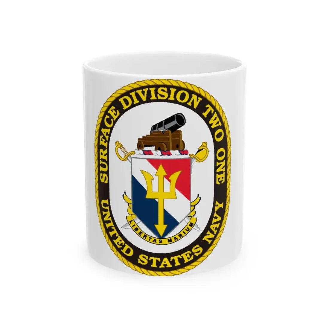 SURFACE DIVISION TWO ONE (U.S. Navy) White Coffee Mug 11oz - Go Mug Yourself