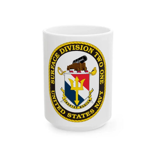 SURFACE DIVISION TWO ONE (U.S. Navy) White Coffee Mug 15oz - Go Mug Yourself
