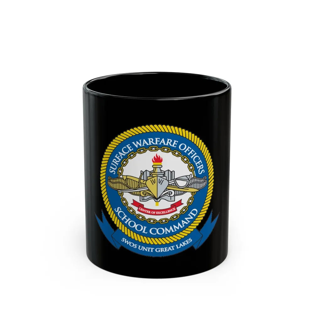 Surface Warfare Officer School Command Great Lakes (U.S. Navy) Black Coffee Mug-11oz-Go Mug Yourself