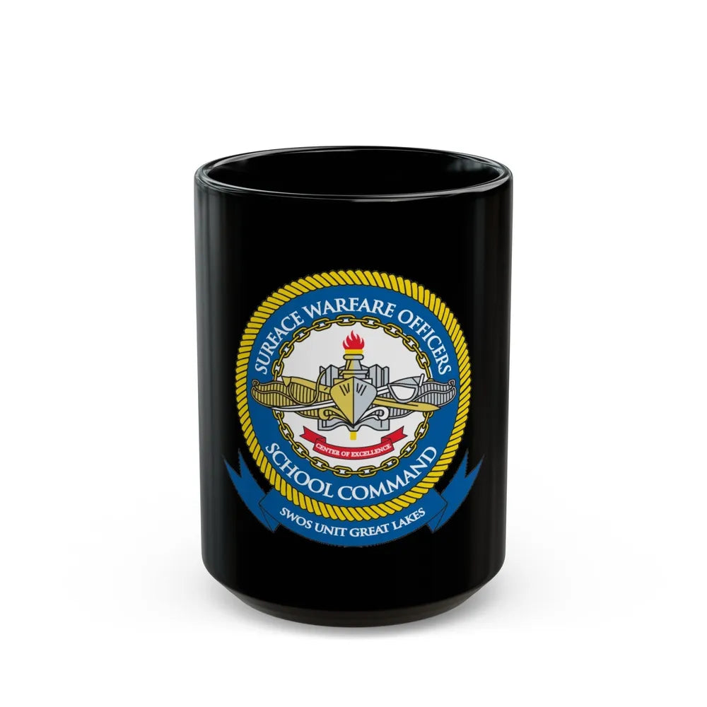 Surface Warfare Officer School Command Great Lakes (U.S. Navy) Black Coffee Mug-15oz-Go Mug Yourself