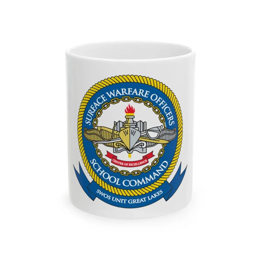 Surface Warfare Officer School Command Great Lakes (U.S. Navy) White Coffee Mug 11oz - Go Mug Yourself