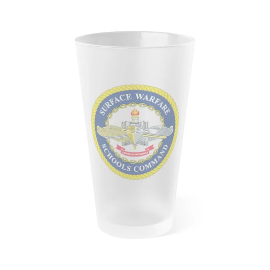 Surface Warfare Schools Command (U.S. Navy) Frosted Pint Glass 16oz-Go Mug Yourself