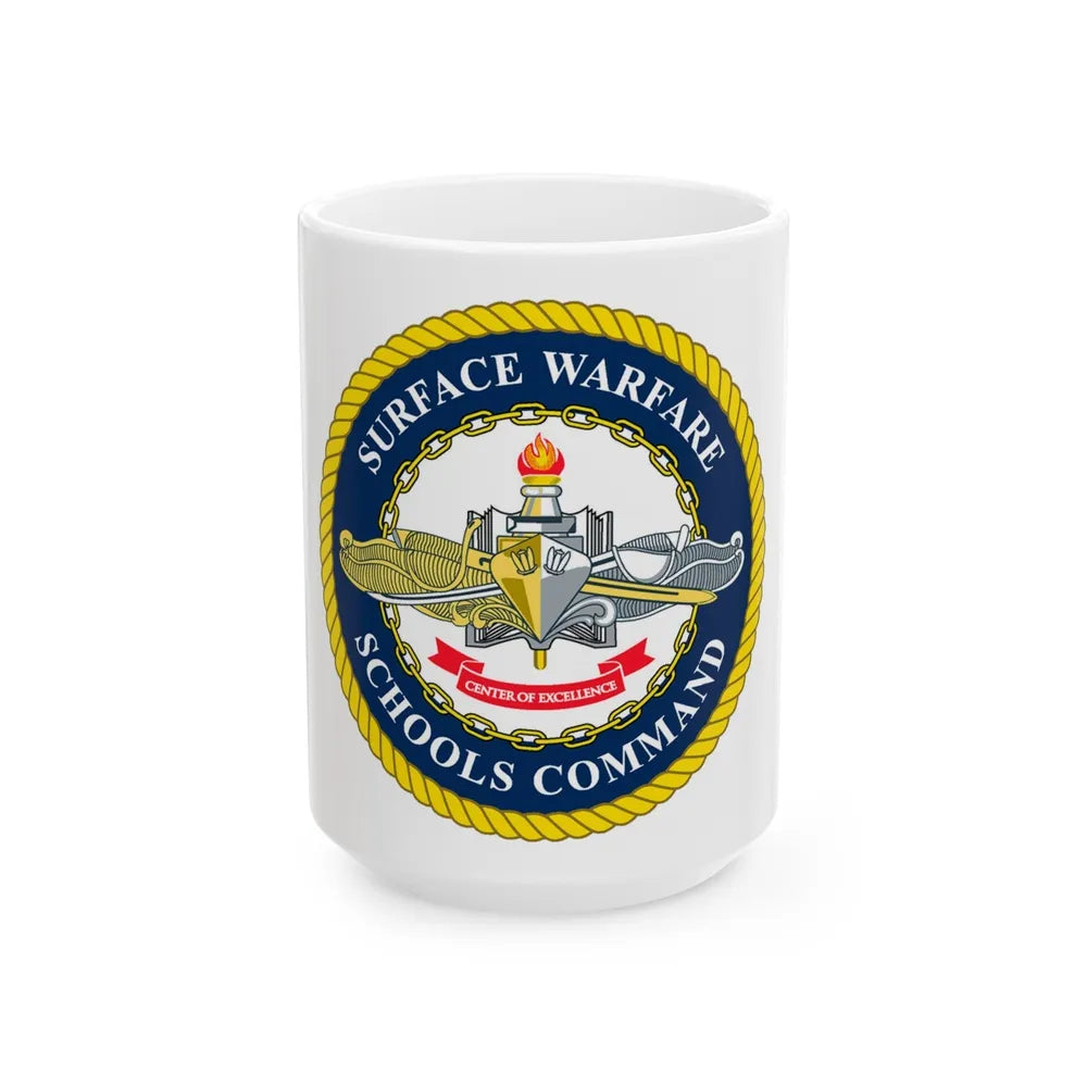 Surface Warfare Schools Command (U.S. Navy) White Coffee Mug-15oz-Go Mug Yourself