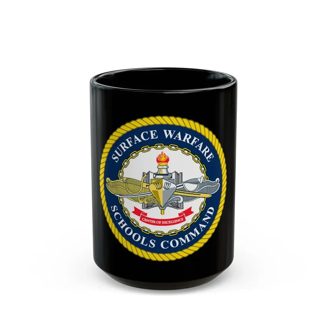 Surface Warfare Schools Command (U.S. Navy) Black Coffee Mug 15oz - Go Mug Yourself