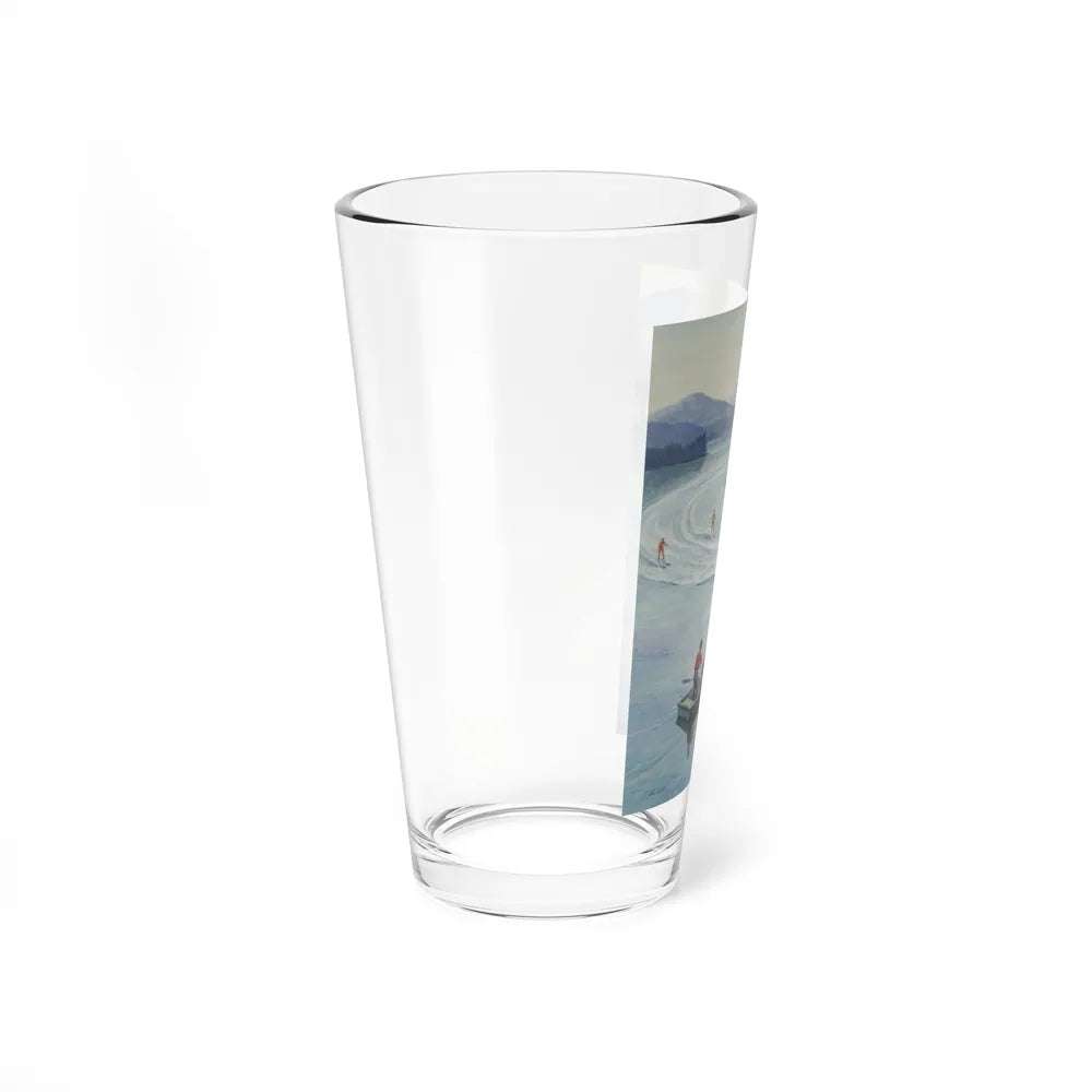 Surprise on the Lake (Magazine Illustration) Pint Glass 16oz-Go Mug Yourself