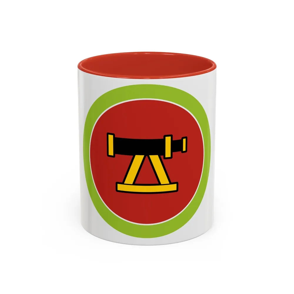 Surveying (Boy Scout Merit Badge) Accent Coffee Mug-11oz-Red-Go Mug Yourself