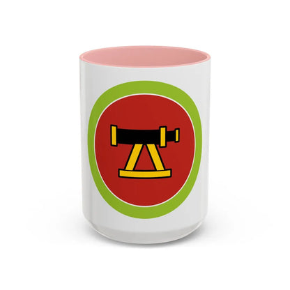 Surveying (Boy Scout Merit Badge) Accent Coffee Mug-15oz-Pink-Go Mug Yourself