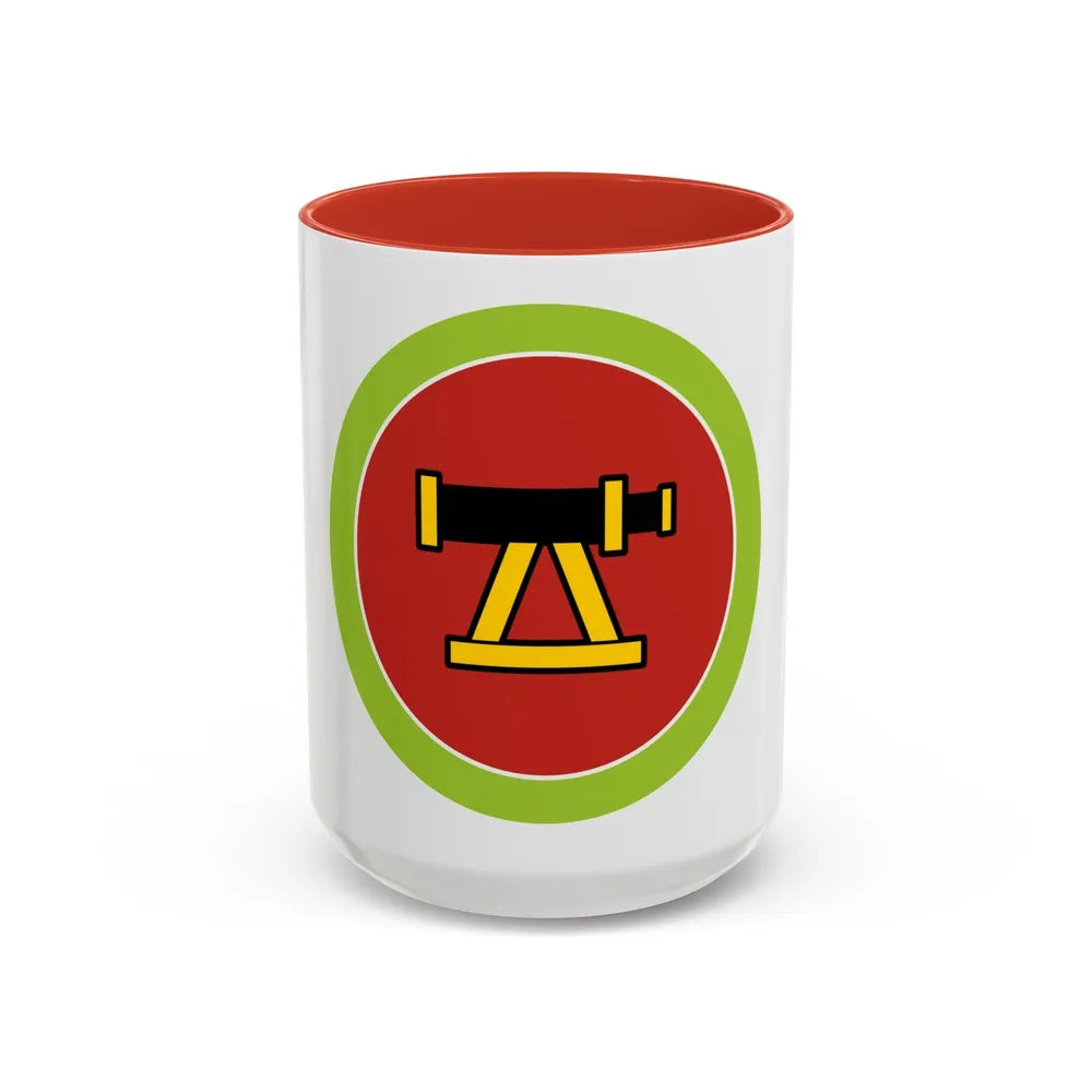 Surveying (Boy Scout Merit Badge) Accent Coffee Mug-15oz-Red-Go Mug Yourself