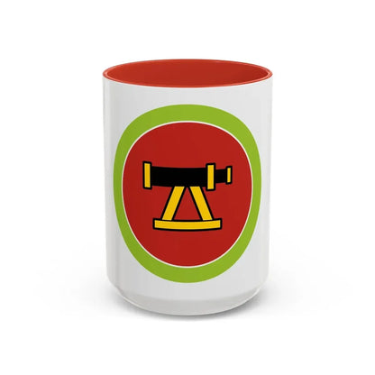 Surveying (Boy Scout Merit Badge) Accent Coffee Mug 15oz Red - Go Mug Yourself