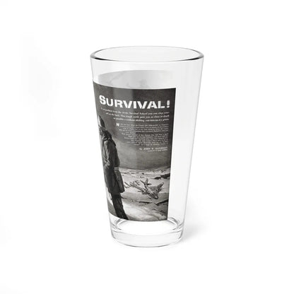 Survival, Adventure magazine, March 1958 (Magazine Illustration) Pint Glass 16oz-Go Mug Yourself