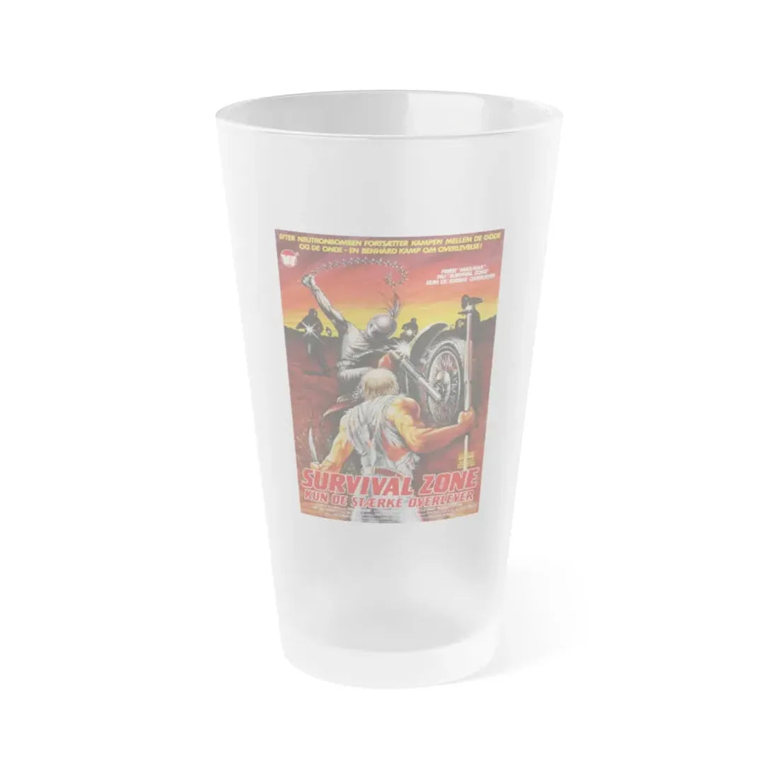 SURVIVAL ZONE (DANISH) 1983 Movie Poster - Frosted Pint Glass 16oz Default Title - Go Mug Yourself