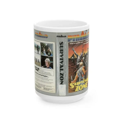 SURVIVAL ZONE (VHS COVER) - White Coffee Mug 15oz - Go Mug Yourself
