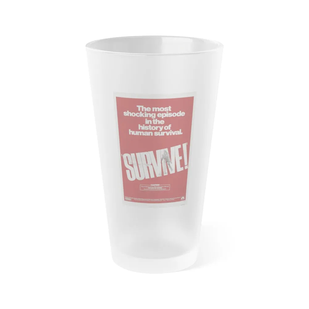 SURVIVE! 1976 Movie Poster - Frosted Pint Glass 16oz-Go Mug Yourself