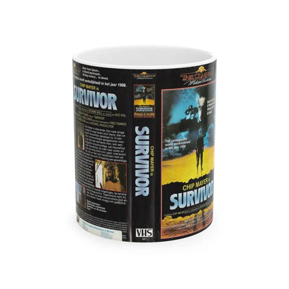 SURVIVOR CHIP MAYER (VHS COVER) - White Coffee Mug 11oz - Go Mug Yourself