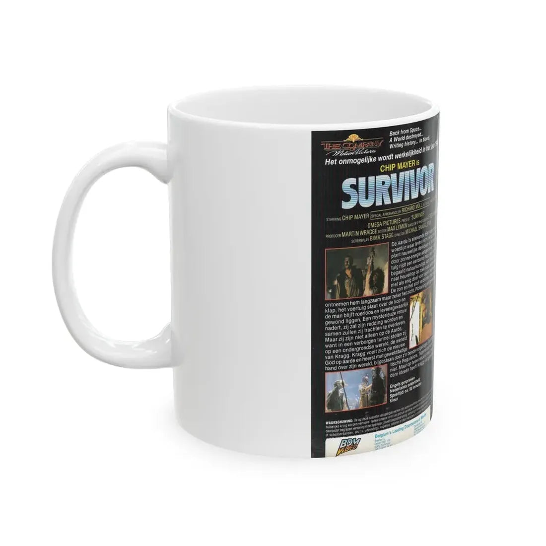 SURVIVOR CHIP MAYER (VHS COVER) - White Coffee Mug - Go Mug Yourself