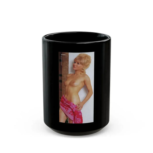 Susan Denberg #08 - Topless3 (Vintage Female Icon) Black Coffee Mug 15oz - Go Mug Yourself