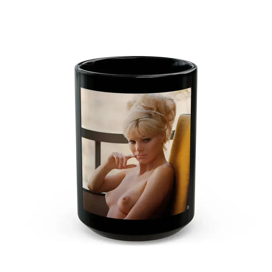 Susan Denberg #26 - Topless (Vintage Female Icon) Black Coffee Mug 15oz - Go Mug Yourself