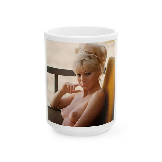 Susan Denberg #26 - Topless (Vintage Female Icon) White Coffee Mug 15oz - Go Mug Yourself