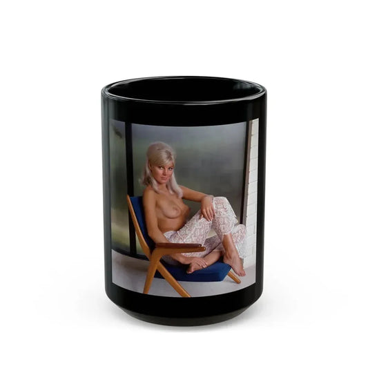 Susan Denberg #73 - Topless (Vintage Female Icon) Black Coffee Mug 15oz - Go Mug Yourself