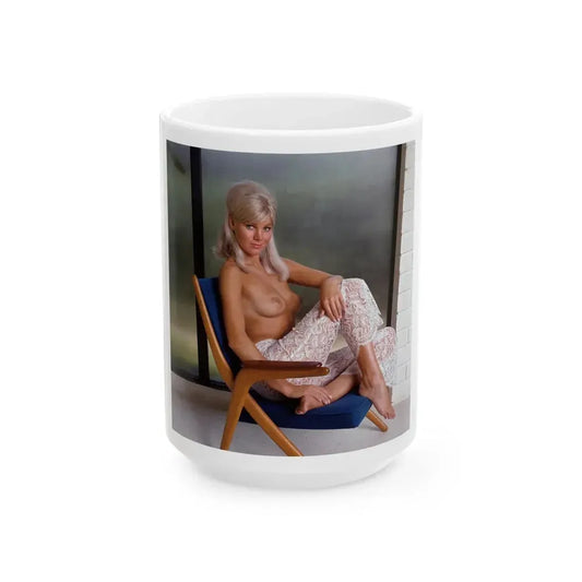 Susan Denberg #73 - Topless (Vintage Female Icon) White Coffee Mug 15oz - Go Mug Yourself