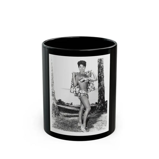 Susan Hart #15 - 8x10 B&W 2-Piece Swimsuit ''Ride The Wild Surf'' '64 Movie Promo Photo3 (Vintage Female Icon) Black Coffee Mug 11oz - Go Mug Yourself