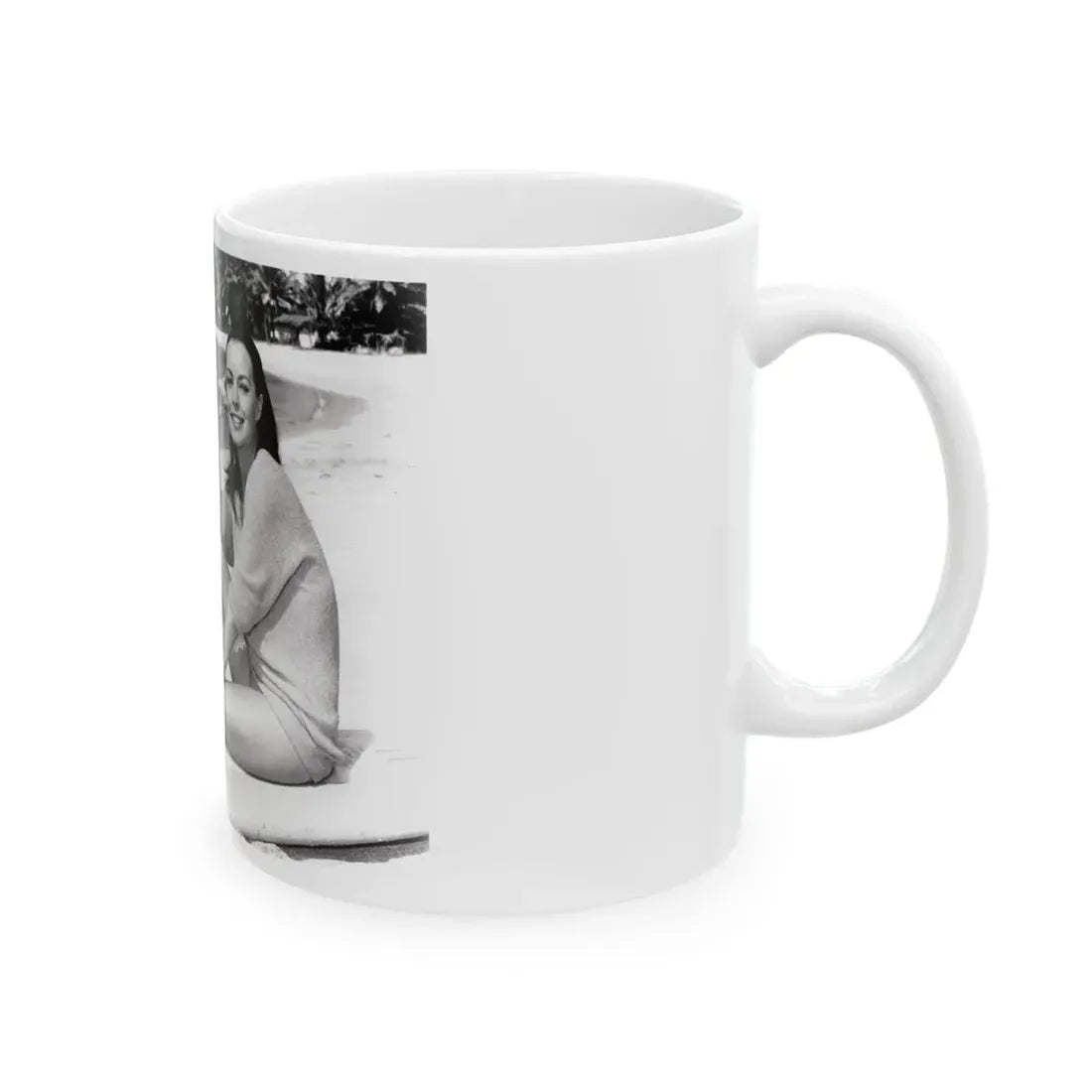 Susan Hart #17 - 8x10 B&W Cheesecake 2-Piece Swimsuit with Overshirt ''Ride The Wild Surf'' '64 Movie Promo Photo (Vintage Female Icon) White Coffee Mug - Go Mug Yourself