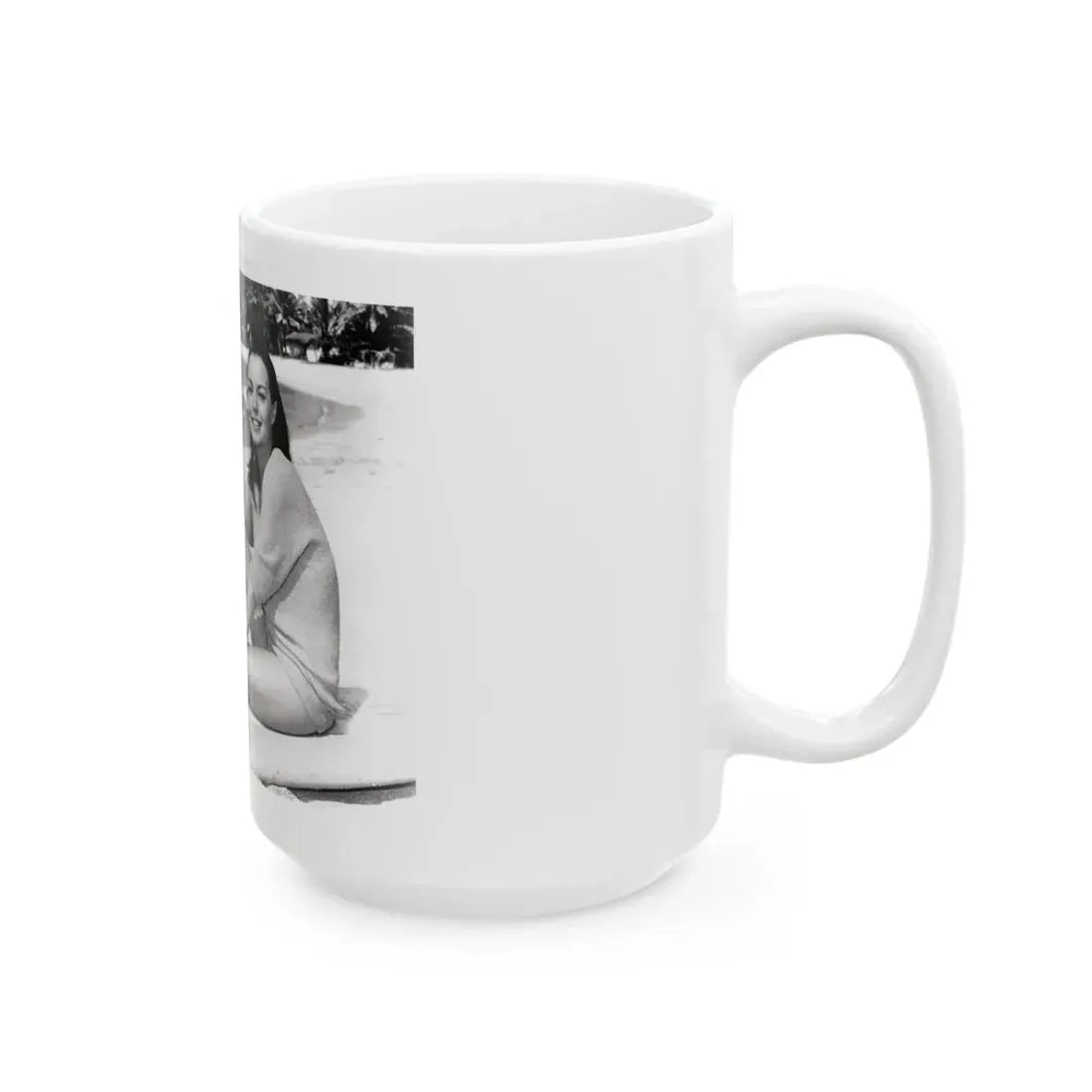Susan Hart #17 - 8x10 B&W Cheesecake 2-Piece Swimsuit with Overshirt ''Ride The Wild Surf'' '64 Movie Promo Photo (Vintage Female Icon) White Coffee Mug - Go Mug Yourself