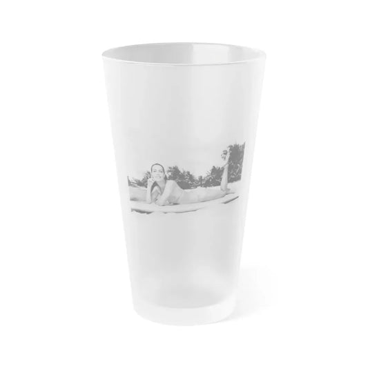 Susan Hart #18 - 8x10 B&W Cheesecake 2-Piece Swimsuit ''Ride The Wild Surf'' '64 Movie Promo Photo (Vintage Female Icon) Frosted Pint Glass 16oz 16oz Frosted - Go Mug Yourself