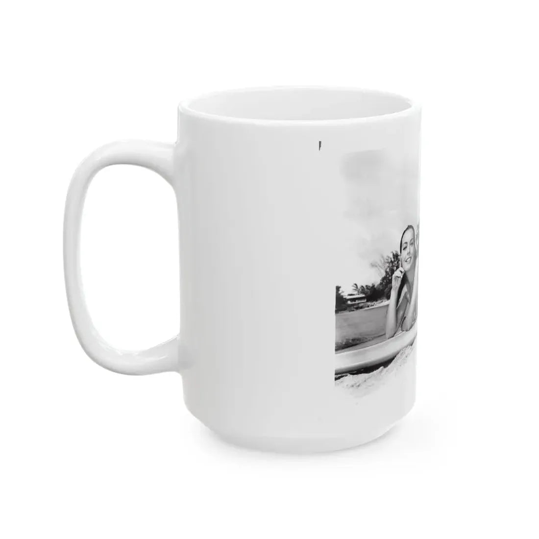Susan Hart #18 - 8x10 B&W Cheesecake 2-Piece Swimsuit ''Ride The Wild Surf'' '64 Movie Promo Photo (Vintage Female Icon) White Coffee Mug - Go Mug Yourself