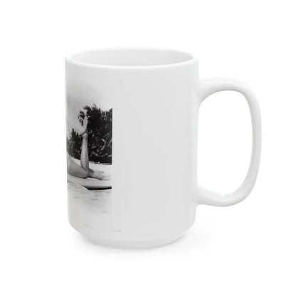 Susan Hart #18 - 8x10 B&W Cheesecake 2-Piece Swimsuit ''Ride The Wild Surf'' '64 Movie Promo Photo (Vintage Female Icon) White Coffee Mug - Go Mug Yourself
