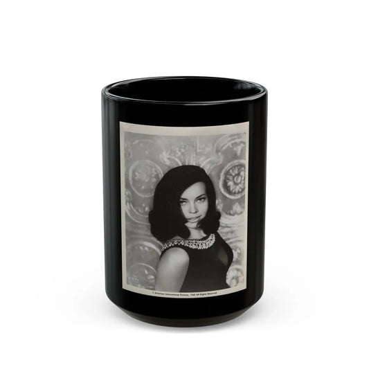 Susan Hart #49 - Vintage 8x10 B&W 1965 Upper Body Glamour Photo (Vintage Female Icon) Black Coffee Mug-15oz-Go Mug Yourself