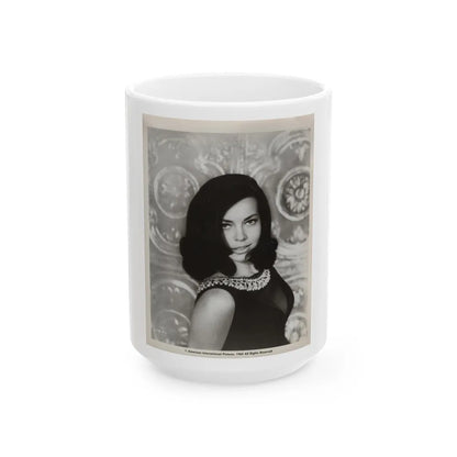 Susan Hart #49 - Vintage 8x10 B&W 1965 Upper Body Glamour Photo (Vintage Female Icon) White Coffee Mug-15oz-Go Mug Yourself