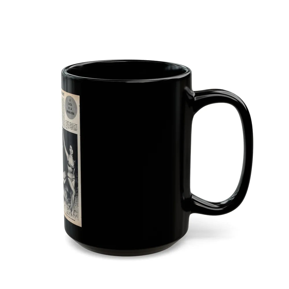Susan Hart #50 - Vintage 8x10 B&W Foreign Magazine with 3 Full Body 2-Piece Swimsuit Photos & Article (Vintage Female Icon) Black Coffee Mug-Go Mug Yourself